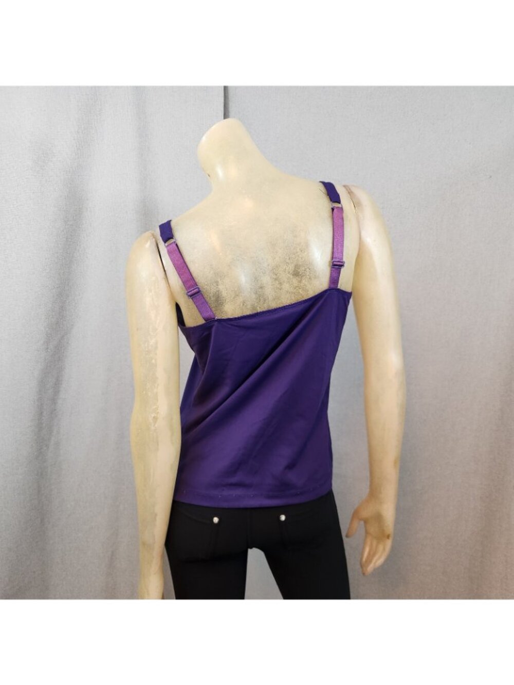 Chicos Purple Scoop Neck Wide Spaghetti Straps Cami Blouse Shirt Size 1 MEDIUM - Picture 4 of 6